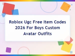 Roblox Ugc Free Item Codes 2026 for Boys Custom Avatar Outfits