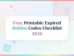 Free Printable Expired Roblox Codes Checklist 2026 - Full List